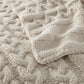 cable knit throw folded over, Linen