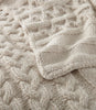 cable knit throw folded over, Linen