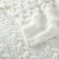 cable knit throw fold over, White