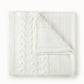 cable knit throw, White