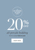 Promotional banner for 'The Summer Sleep Event' with 20% off percale bedding, featuring a code and 'Shop Now' button on a blue background.