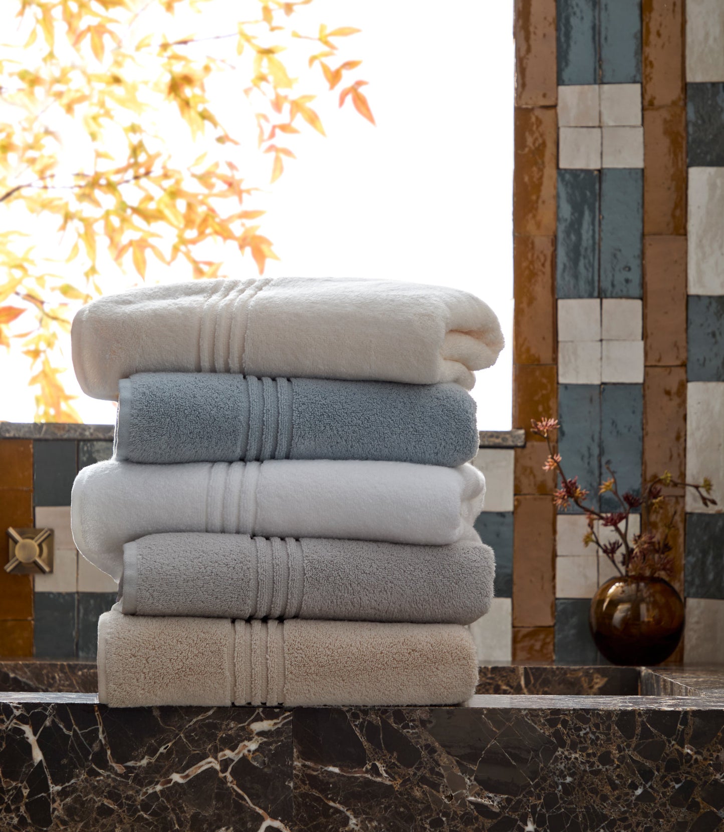 Chelsea Towel Stack in Multiple Colors lifestyle