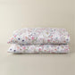 stacked pair of Chloe Percale Pillowcases with satin stitch hem, Floral