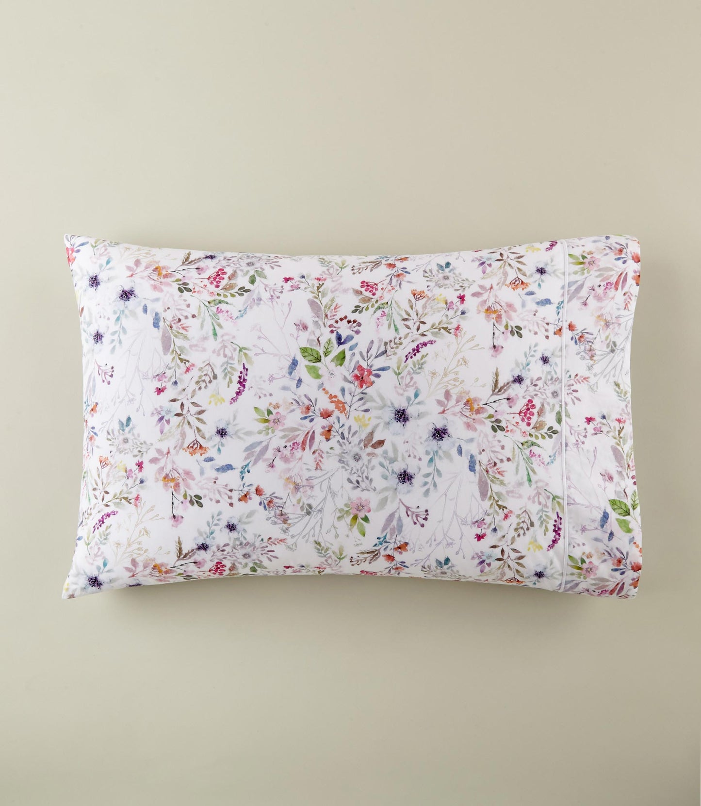Chloe percale pillowcases with satin stitch hem, Floral