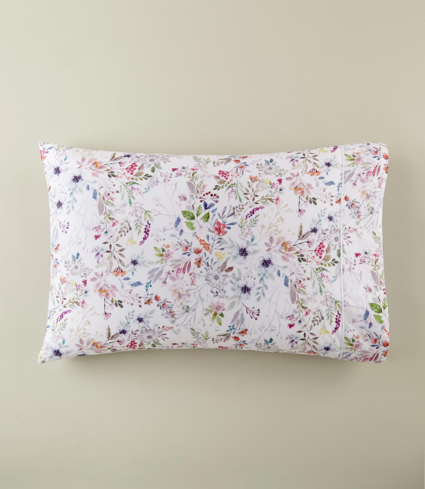 Chloe percale pillowcases with satin stitch hem, Floral