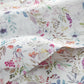 white satin stitch hem treatment on Chloe percale flat sheet, Floral