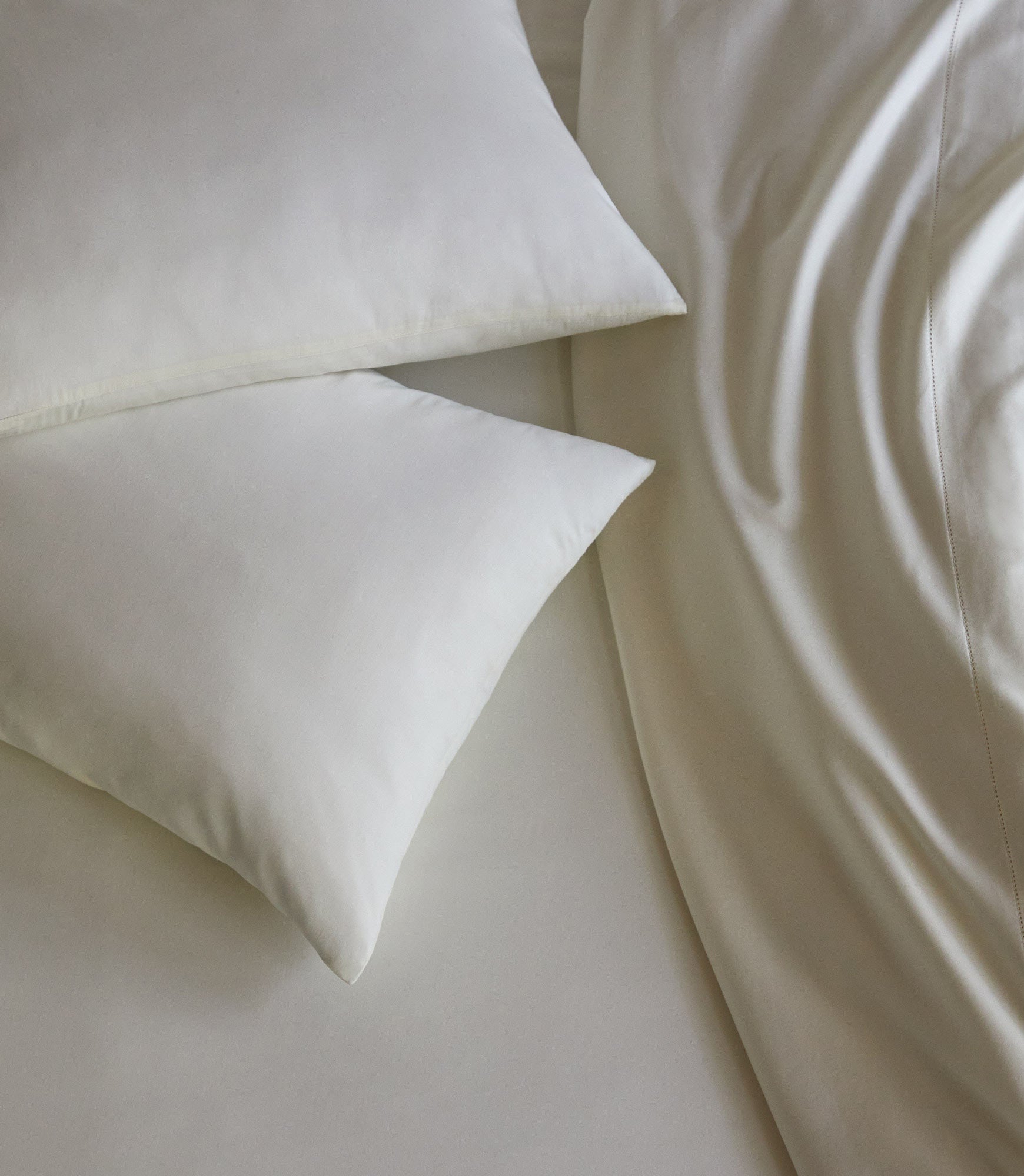 Clara Sheets and Pillowcases, Ivory