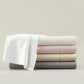 Clara Sateen Sheet Set Multi Stack, White Ivory Blush Linen Dark Gray