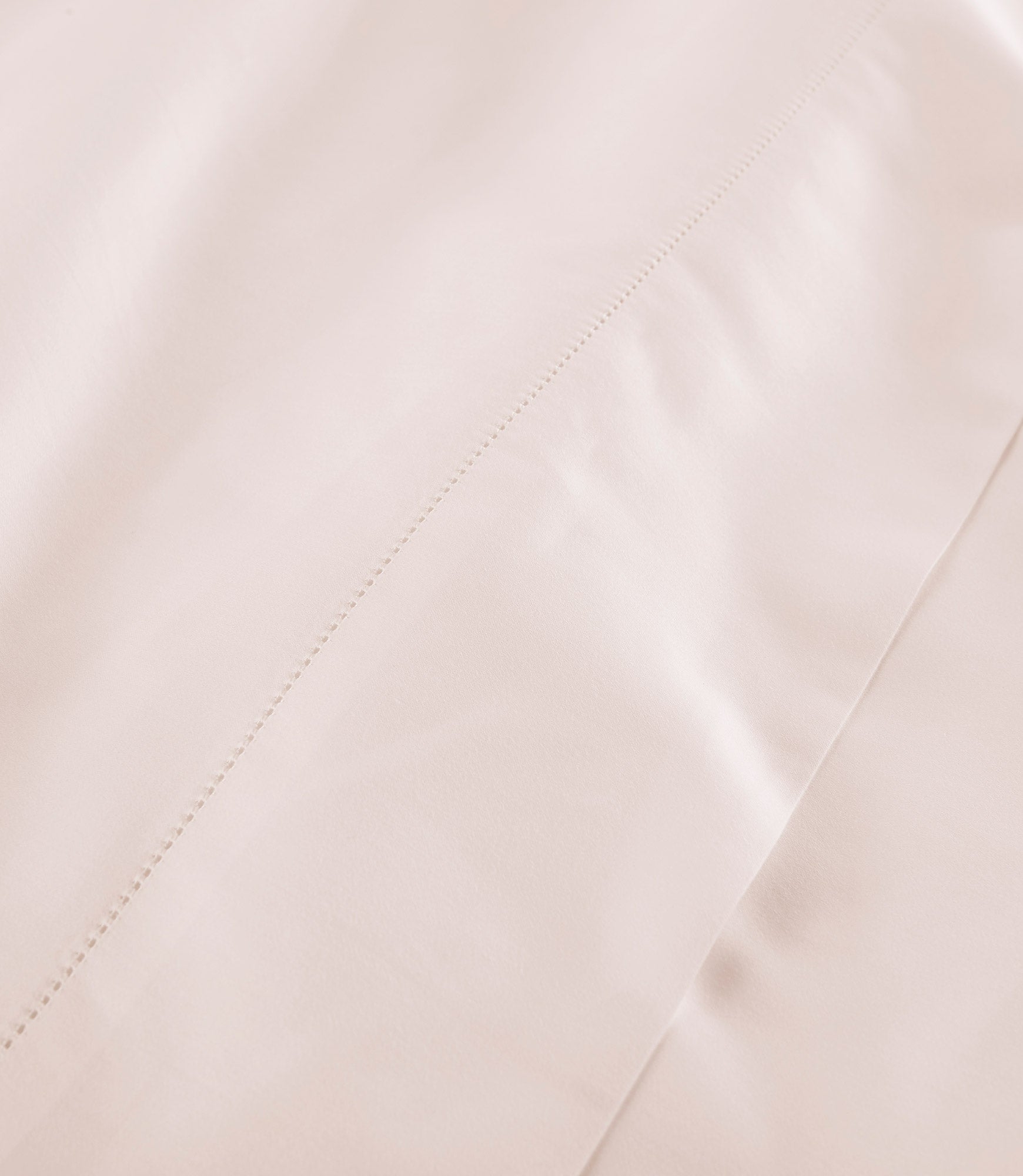 Hemstitch detail on Clara Sateen Sheet Set, Blush