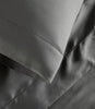 Hemstitch detail on Clara Sateen Sheet Set, Dark Gray