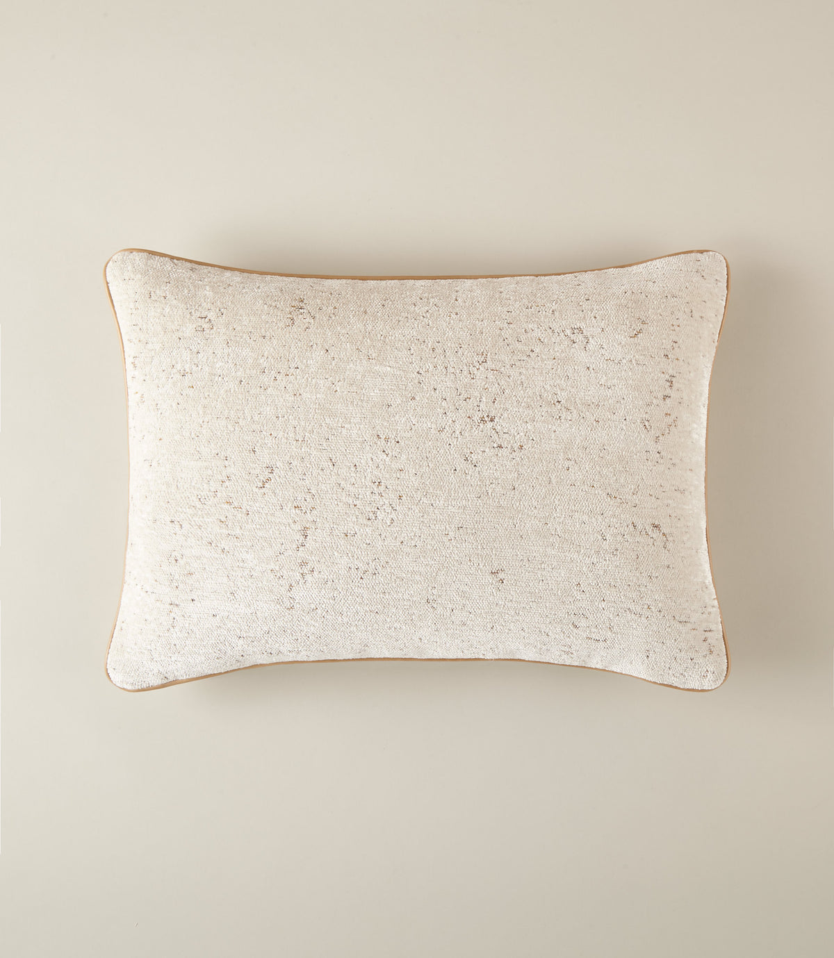 Leather Trim Lumbar Pillow, Leather