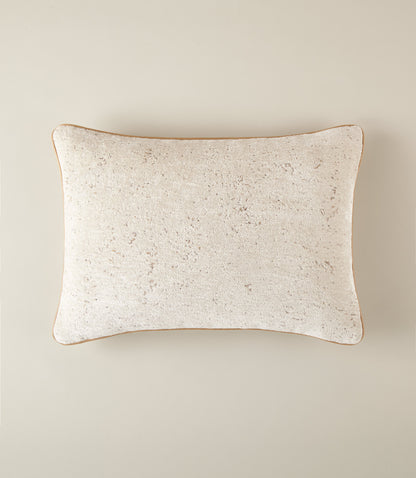 Leather Trim Lumbar Pillow, Leather