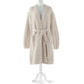 Cozy Waffle Robe modeled, Linen