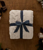 cozy cable knit throw blanket gift wrapped, Linen 
