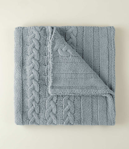 Cozy Knit Throw, Blue