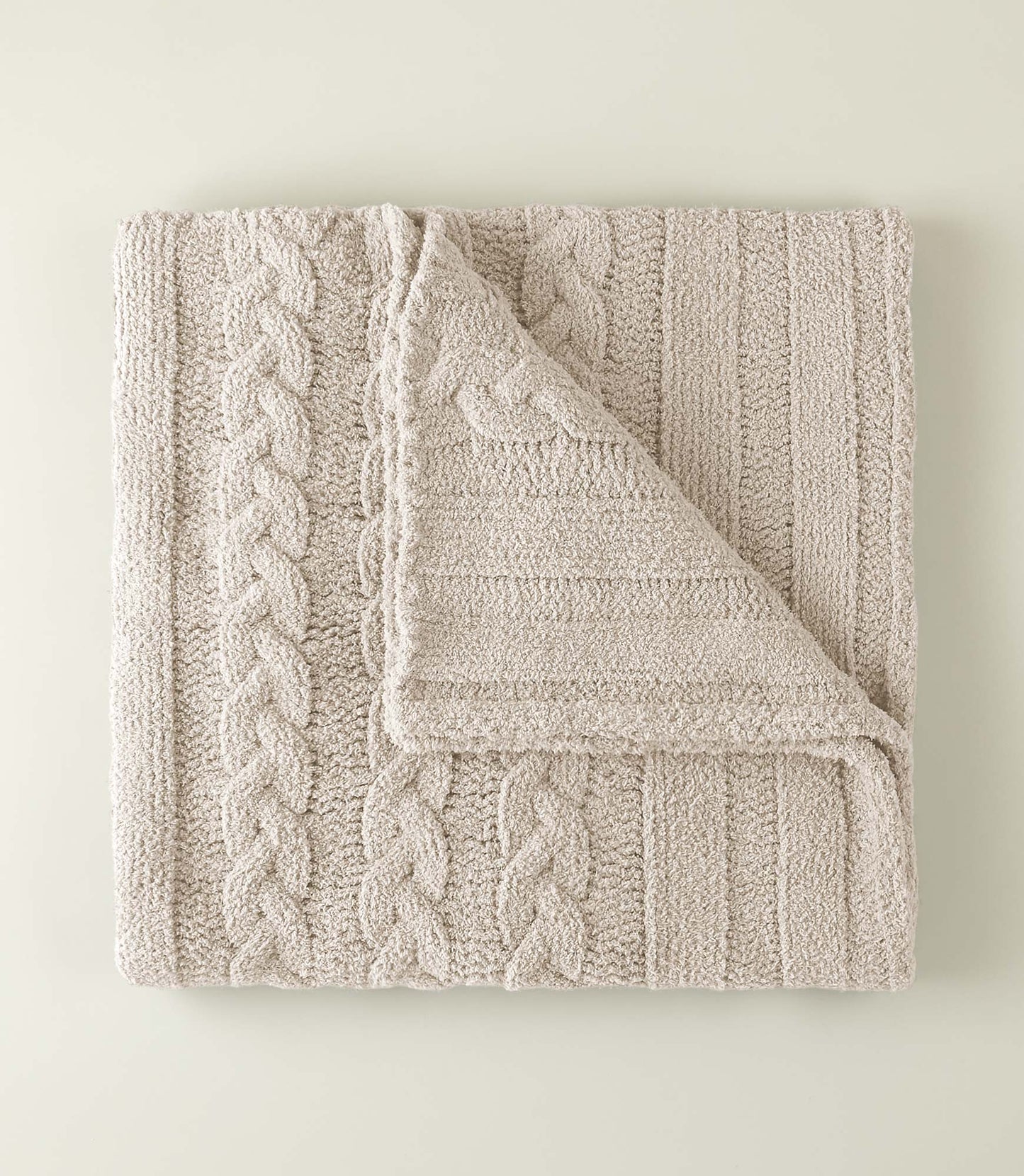 Cable Knit Throw, Linen