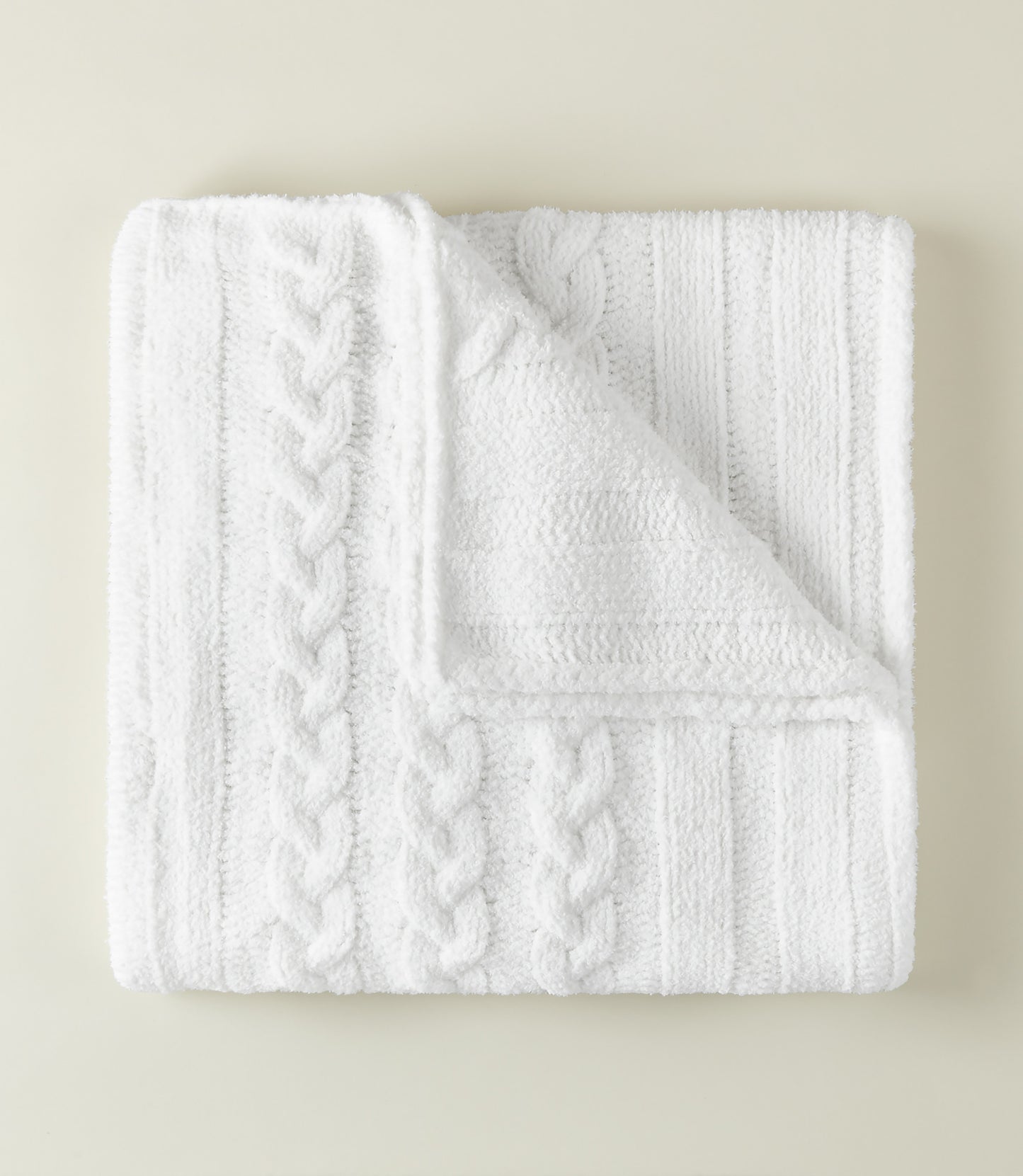 Cable Knit Throw, White