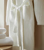 Close up of waffle in Cozy Waffle Robe, White