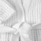 detail of Cozy Waffle Robe, White