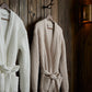 Cozy Robe hanging on a hook multi color, White Linen