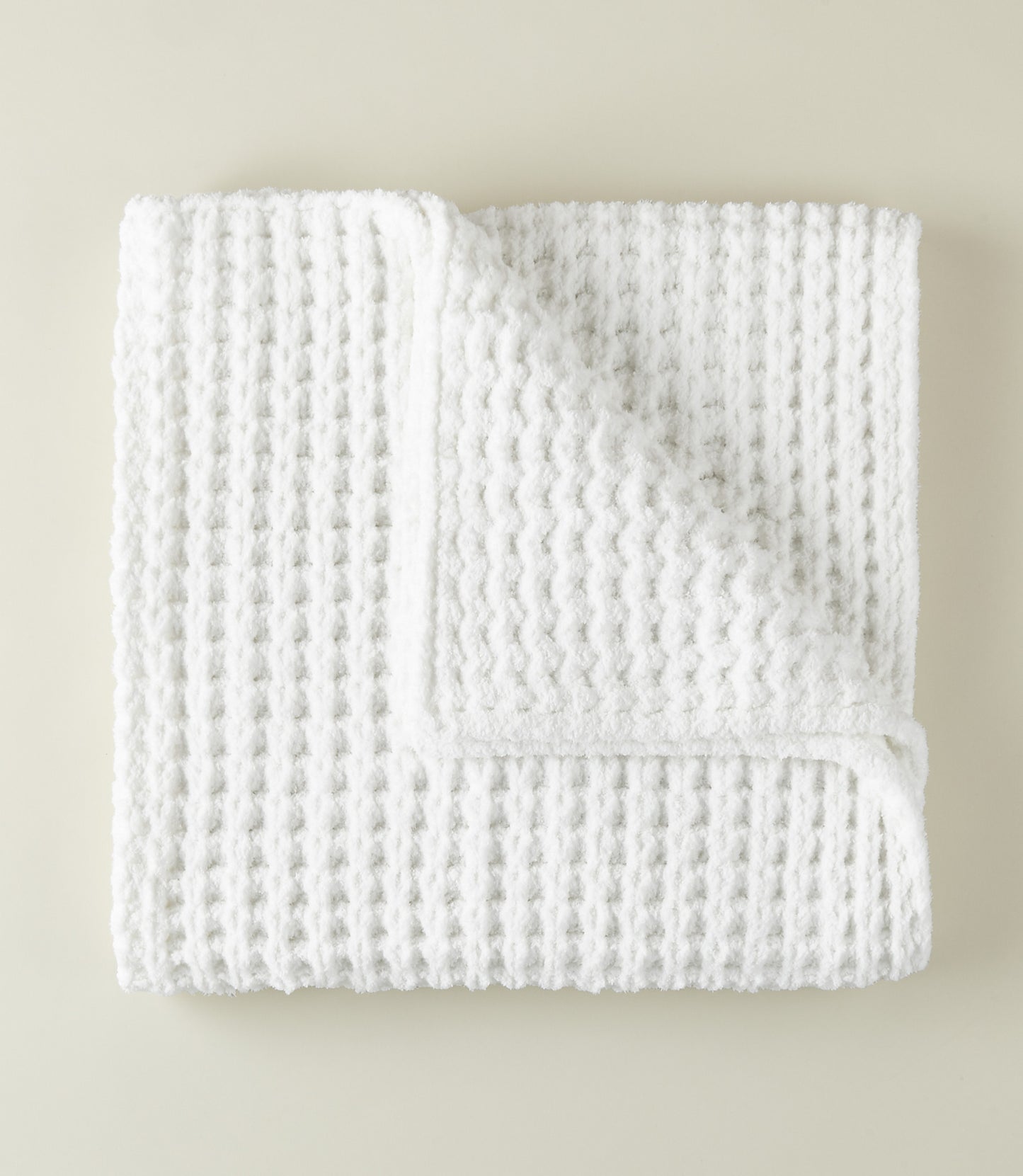 Waffle Knit Throw, White