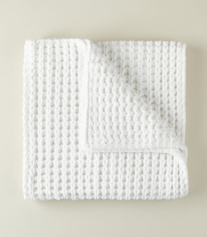 Waffle Knit Throw, White