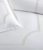 Close up of border detailing on Deco Classic Embroidered Duvet Set, Linen