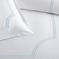 Close-up of satin stitch of Deco Classic Duvet, Sky