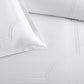 Close-up of satin stitch of Deco Classic Duvet, White