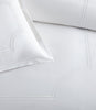 Close-up of satin stitch of Deco Classic Duvet, White