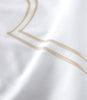 Detail shot of embroidery, Linen
