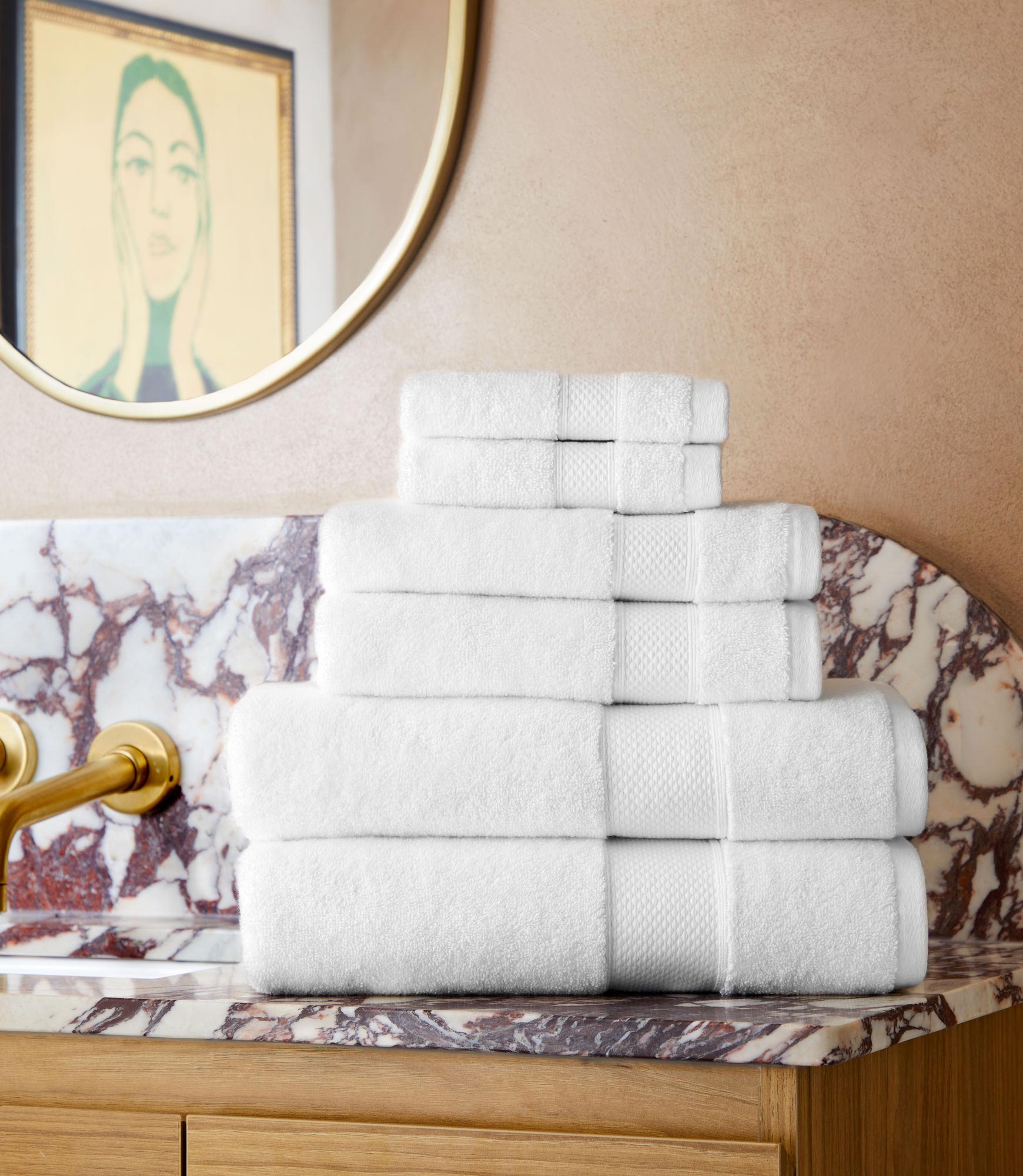 Diamond Towel Set For Bathroom Peacock Alley