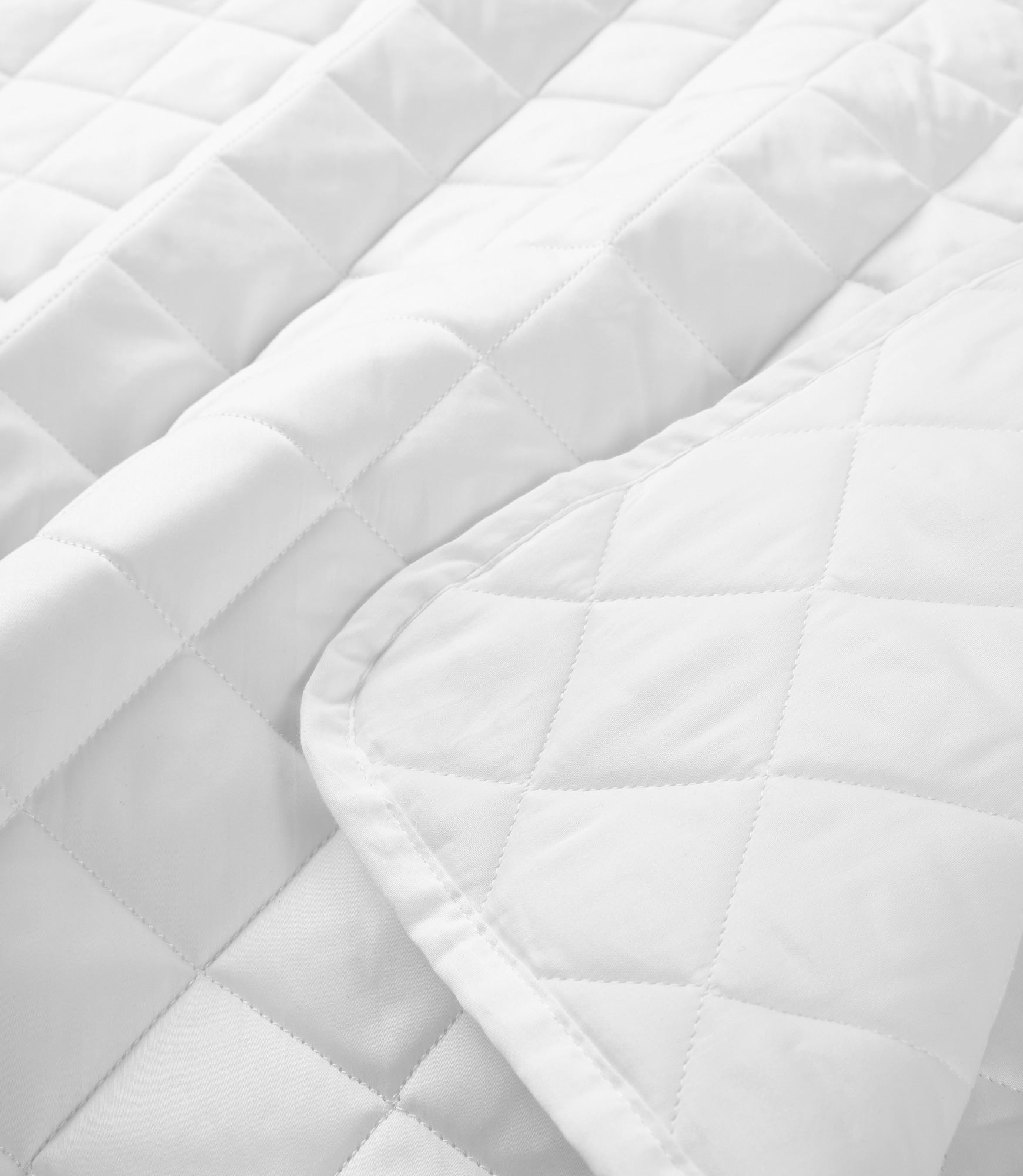 Diamond Quilted Sateen Coverlet Set White Detail