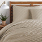 Diamond Quilted Sateen Coverlet Set Taupe on Bed