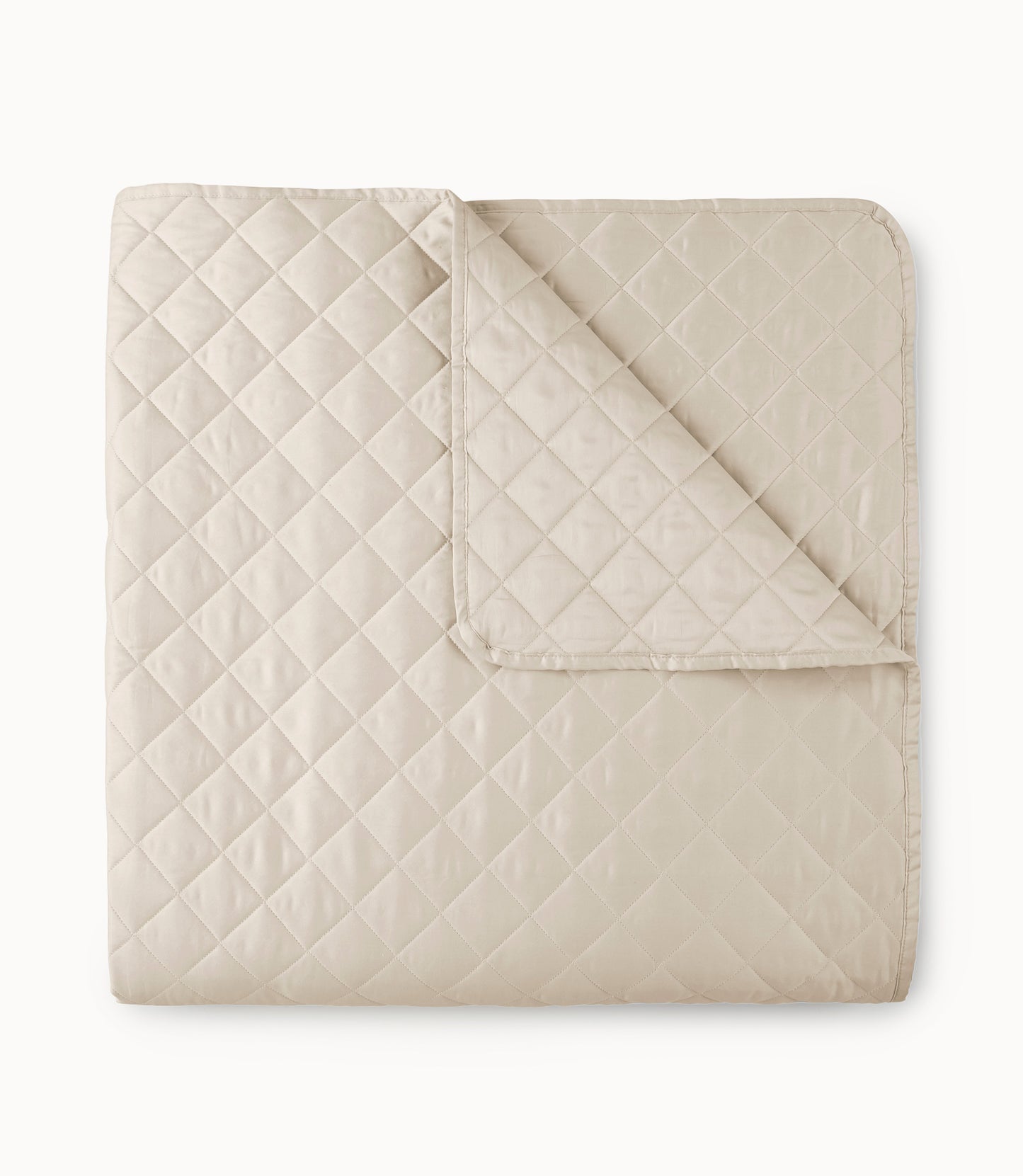 Diamond Quilted Sateen Coverlet Taupe