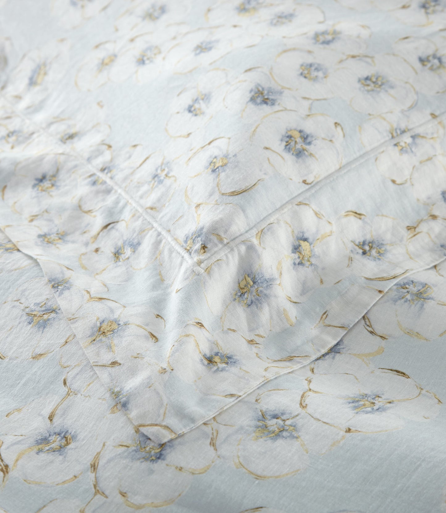 Ella Linen Duvet Detail, Sky