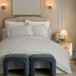 Ella Linen Duvet Set in a styled bedroom scene, Sky