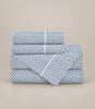 Emma Printed Sateen Sheet Set, Blue