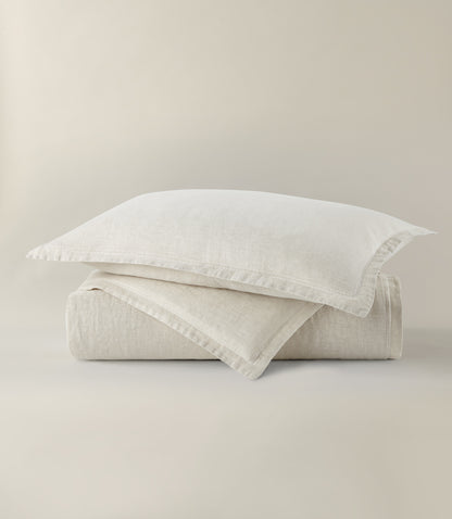 European Washed Linen Duvet Cover, Natural