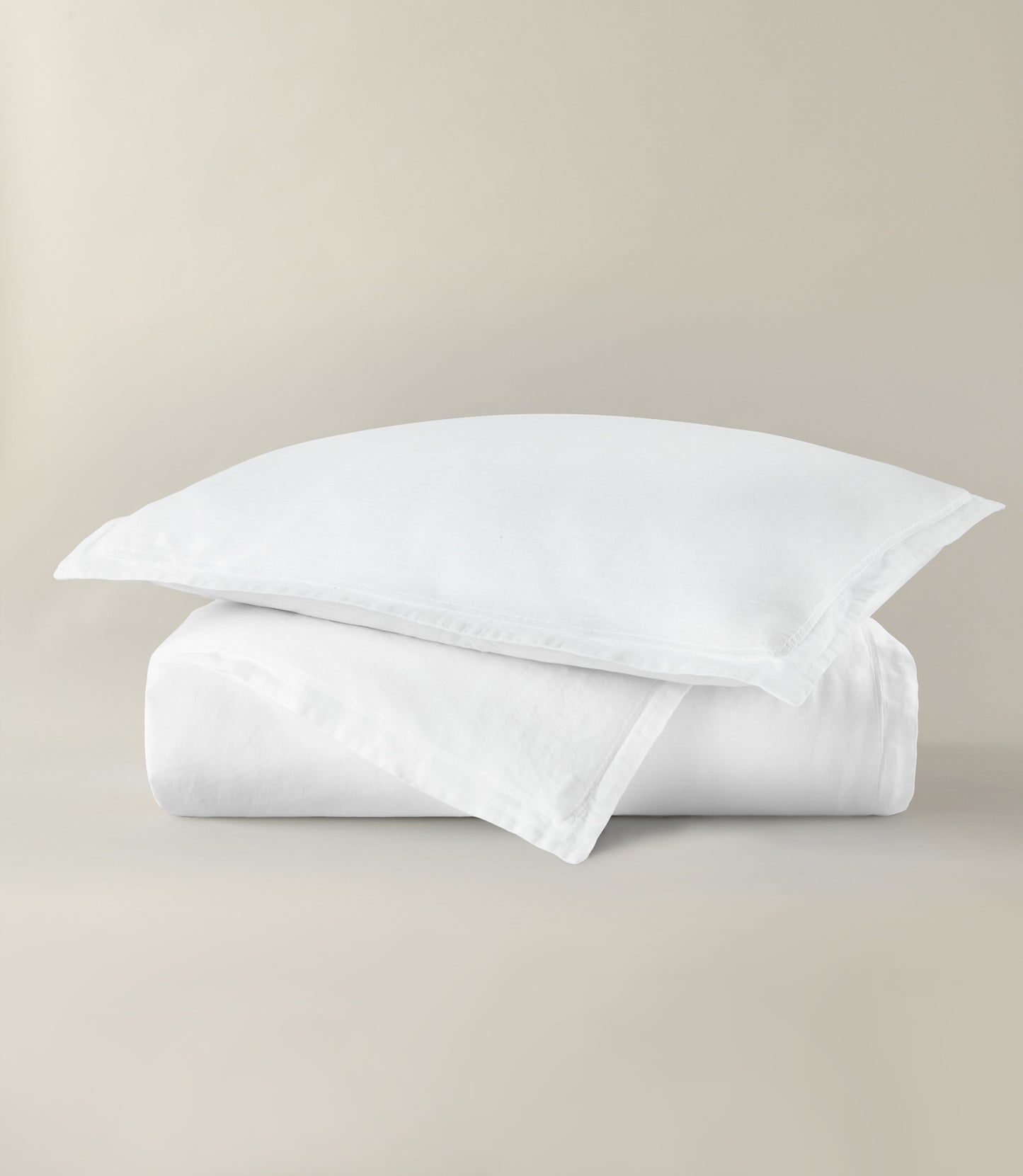 European Washed Linen Duvet Cover, White