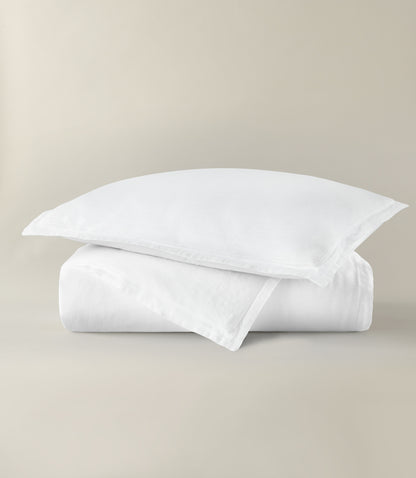 European Washed Linen Duvet Cover, White