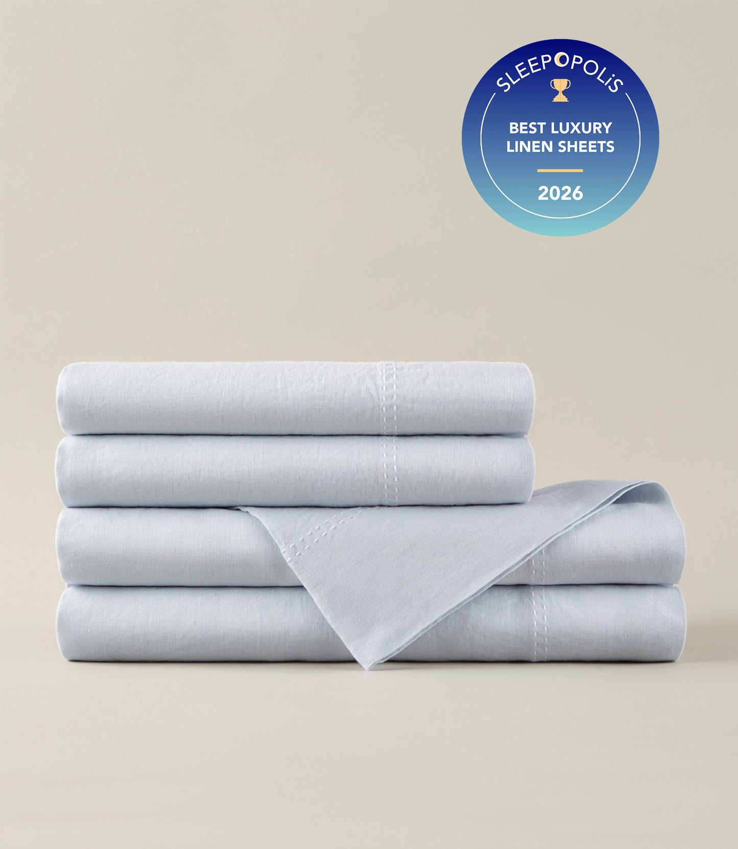 European Washed Linen Sheet Set, Sky
