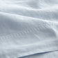 European Washed Linen Sheet Set hem detail, Sky