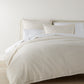 European Washed Linen Duvet Cover on bed with shams, Natural