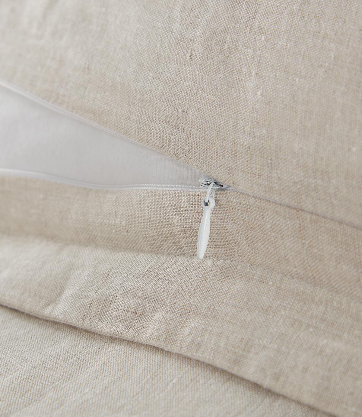 European Washed Linen Duvet Cover hidden zipper, Natural White