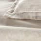 European Washed Linen Duvet Cover stitching detail, Natural