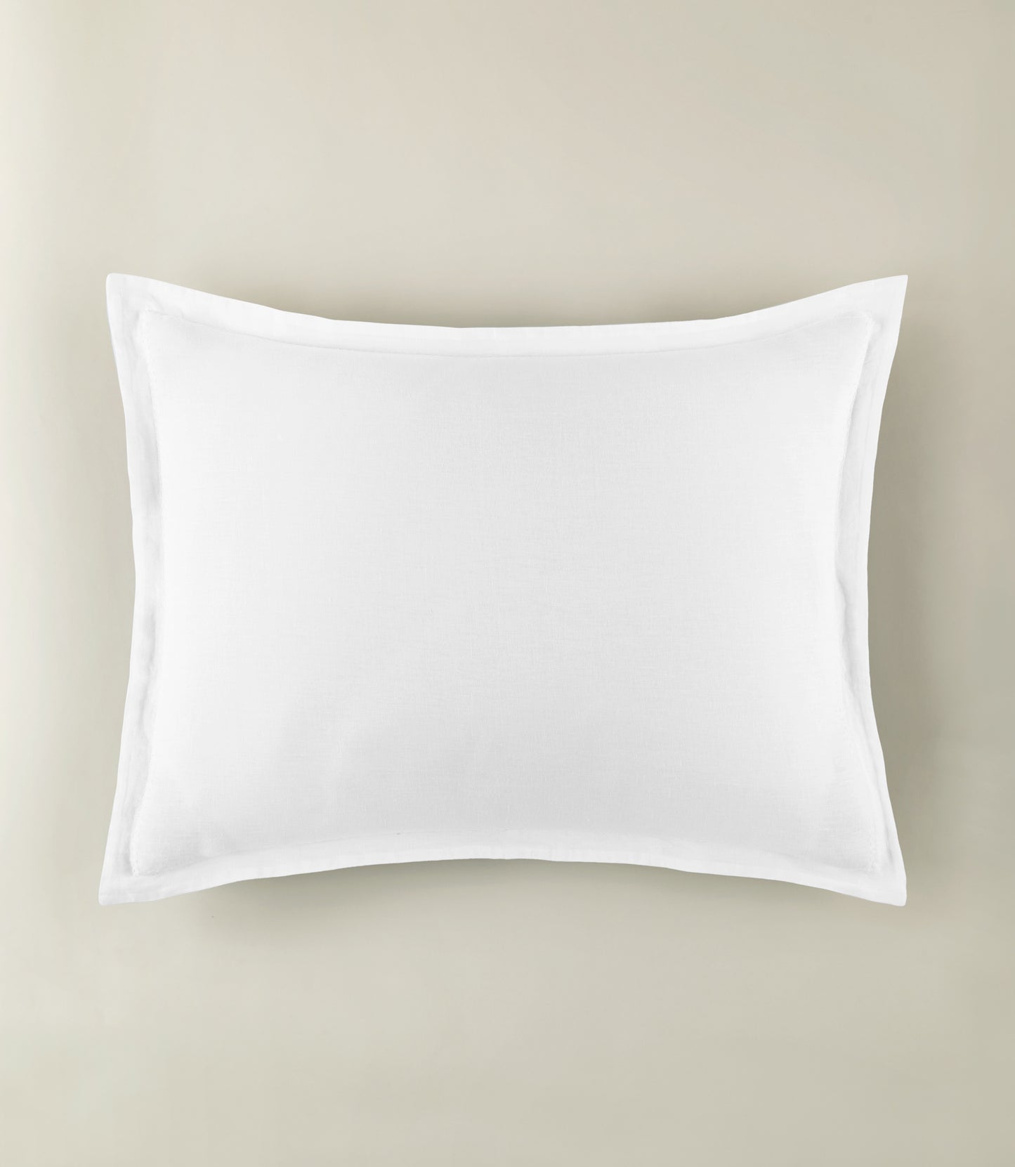 European Washed Linen Sham, White