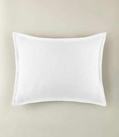 European Washed Linen Sham, White