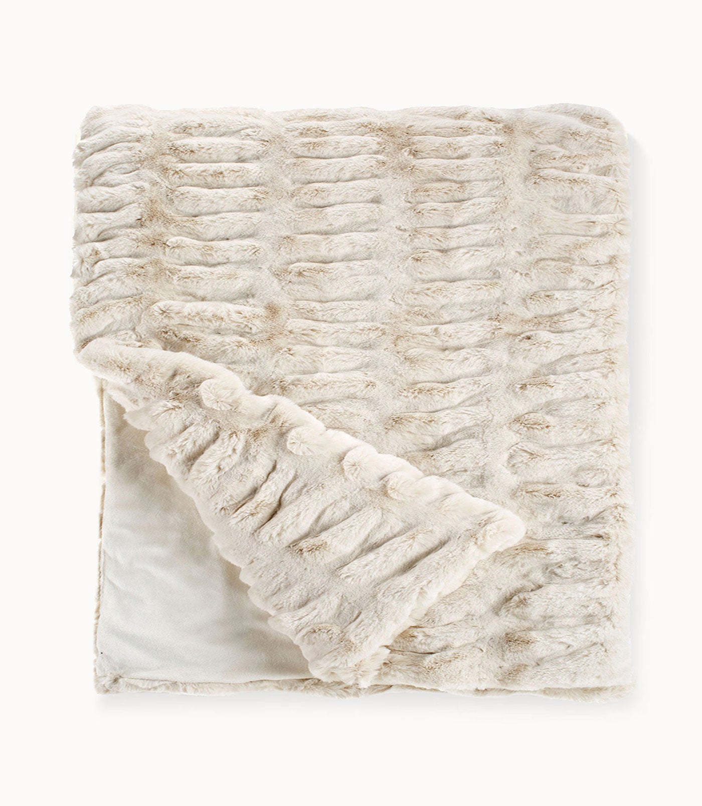 Mila Faux Fur Throw Blanket, Ivory
