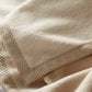 Binded corner detail of Favorite Reversible Cotton Blanket Linen color